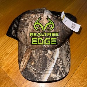 Realtree Edge Camo Soft Shell Mesh Snapback Cap Green Logo Baseball Cap Hat NEW
